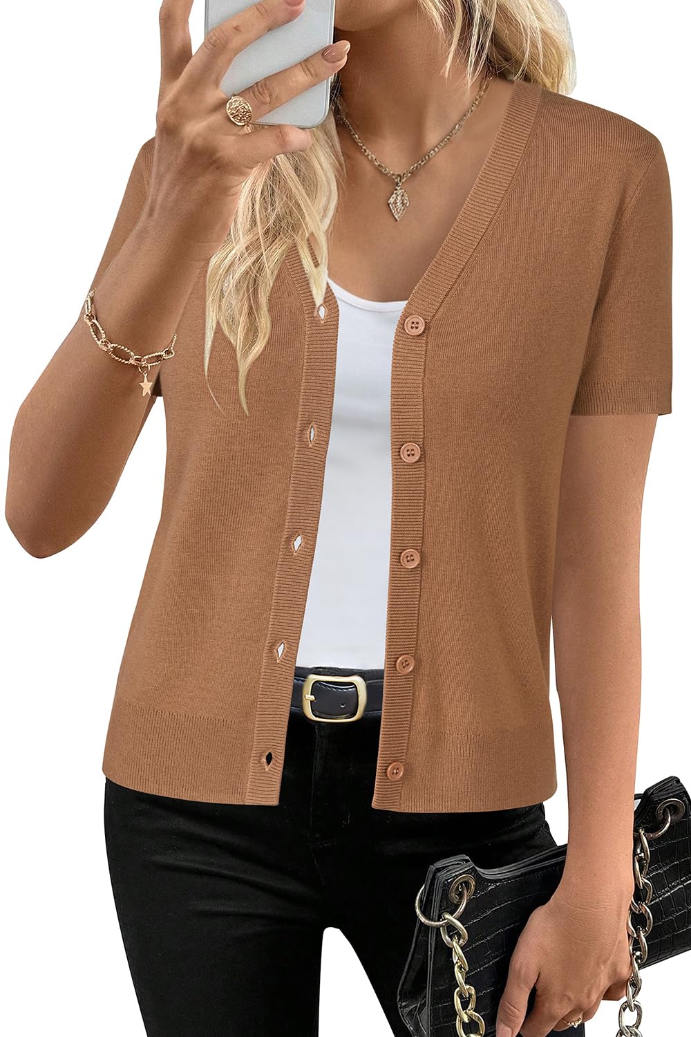 Arach&Cloz Wool-Blend Workday Cardigan — product image 5