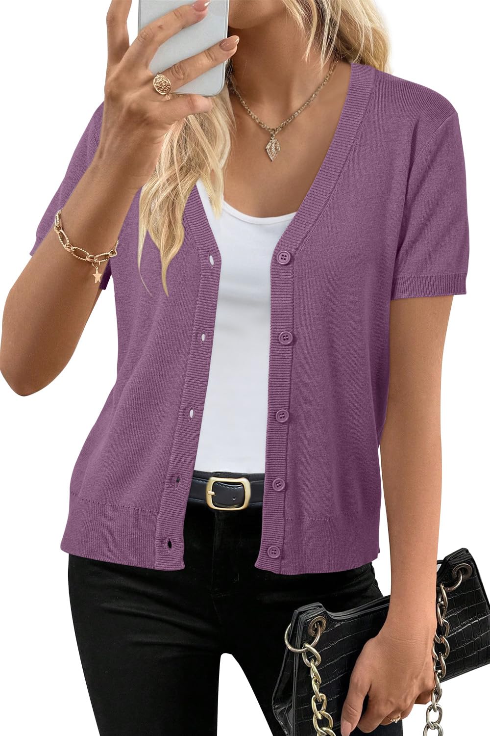 Arach&Cloz Wool-Blend Workday Cardigan — product image 2