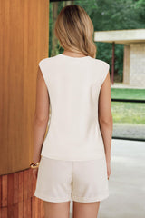 Arach&Cloz Women's Button Front Slit Hem Sleeveless Blazer Vest (2026)
