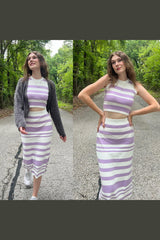 Through 2 Piece Sets Early Fall Tank Top and Midi Skirt