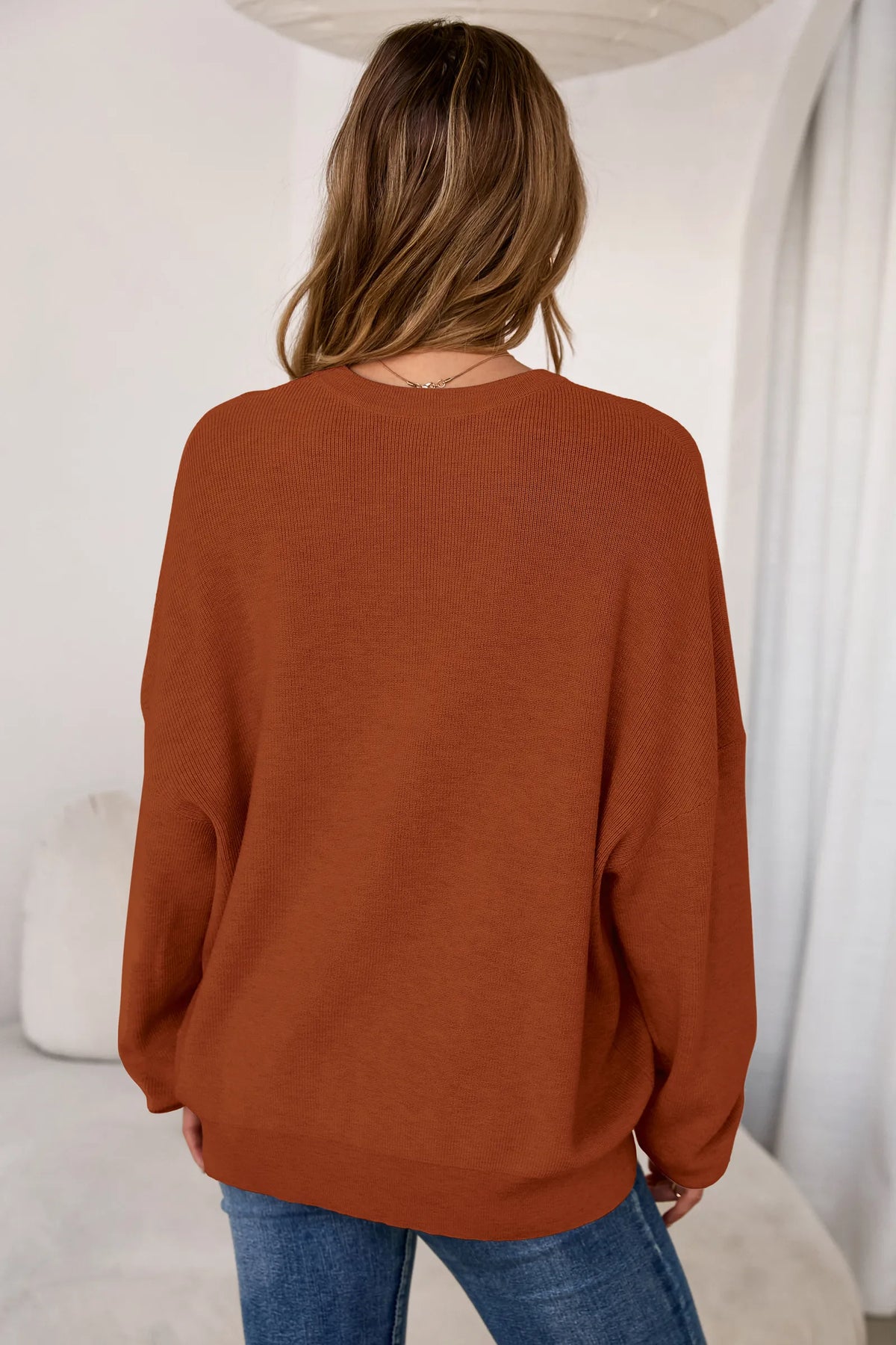 Arach&Cloz Wool-Blend Crew-Neck Oversized Pullover — product image 12